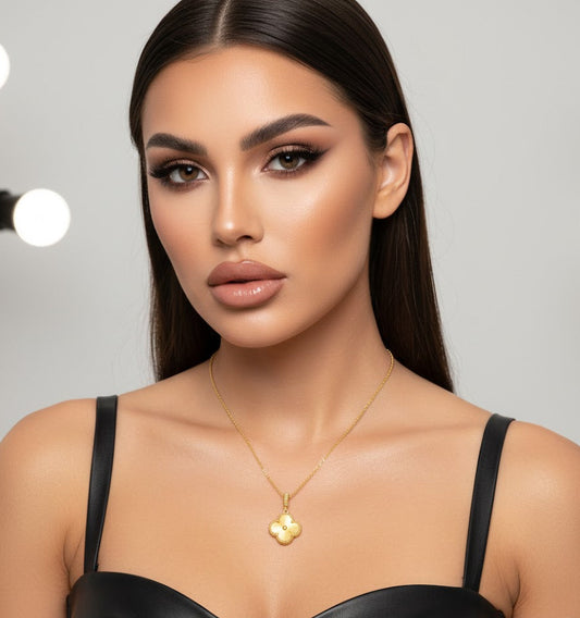 Golden Charm Clover Necklace