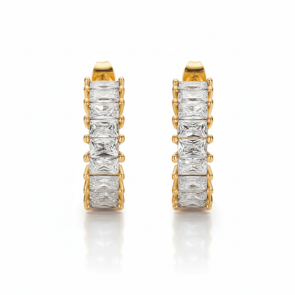 Crystal Crown Hoop Earrings