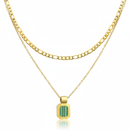 Layered Square Pendant Necklace