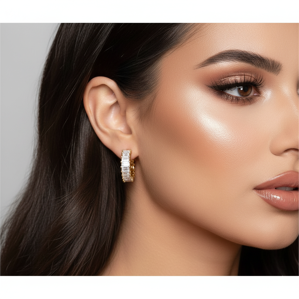 Crystal Crown Hoop Earrings