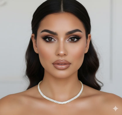 CZ Crystal Baguette Tennis Necklace