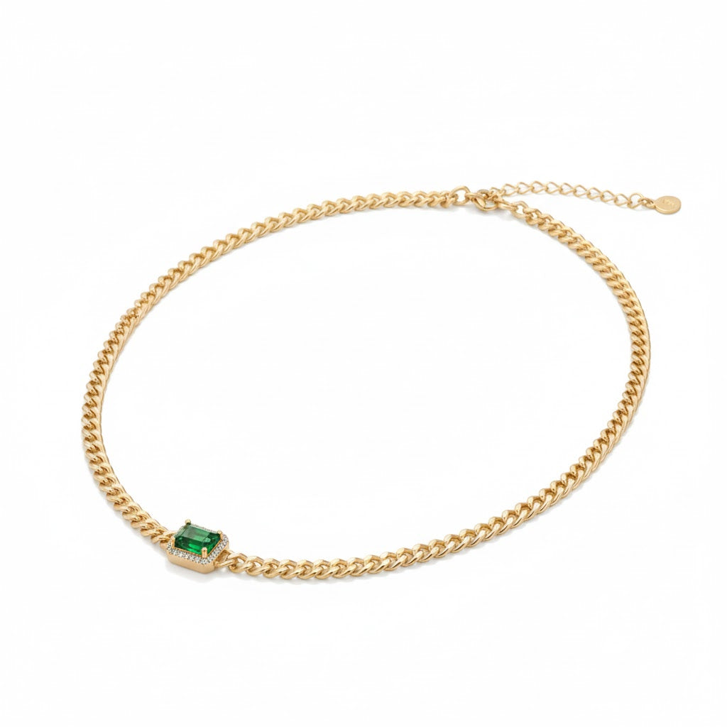 Emerald Cuban Choker - LUXHIRA