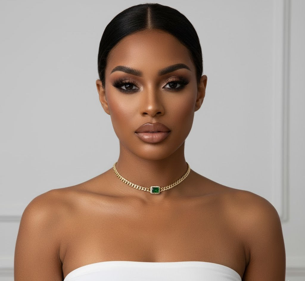 Emerald Cuban Choker - LUXHIRA
