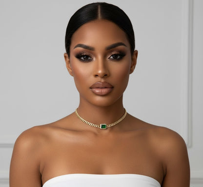 Emerald Cuban Choker - LUXHIRA