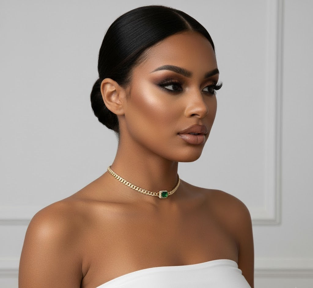 Emerald Cuban Choker - LUXHIRA