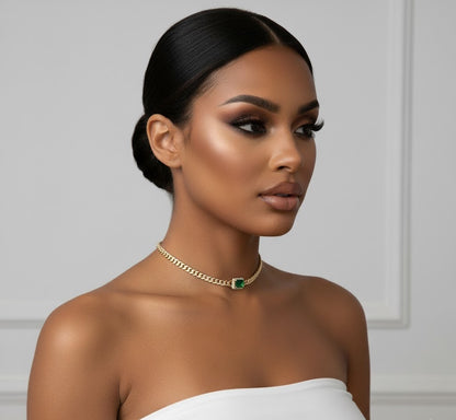 Emerald Cuban Choker - LUXHIRA