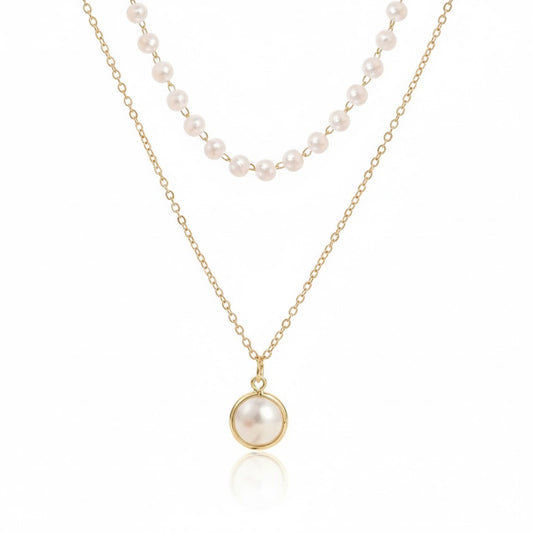 Vintage Charm Pearl Pendant Choker