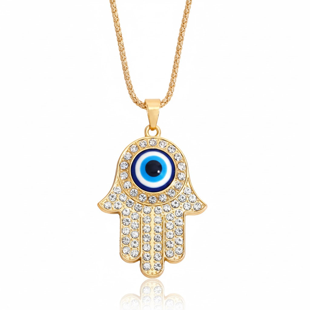 Hamsa Evil Eye Pendant Necklace
