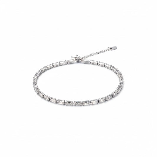 Emerald Cut CZ Tennis Bracelet