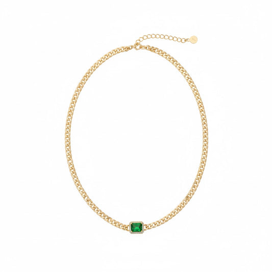 Emerald Cuban Chain Necklace